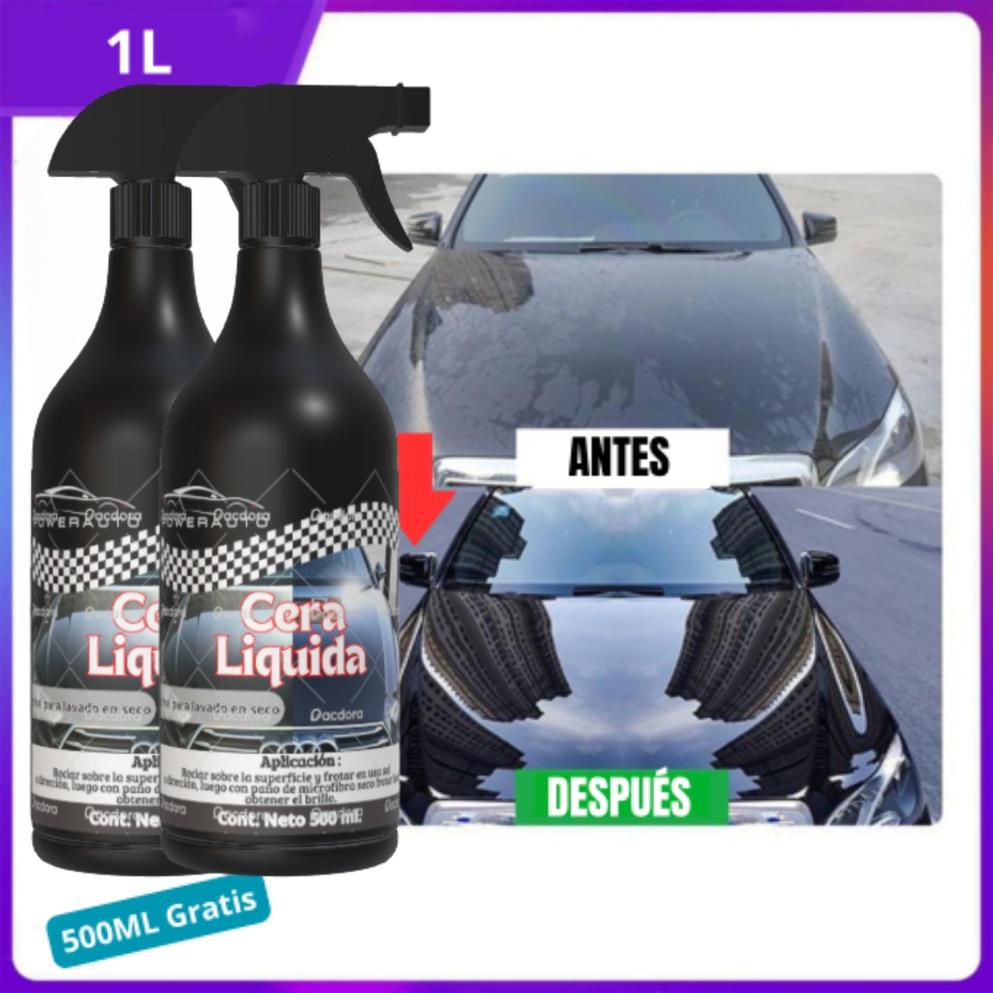 Líquido Cristalizador Revestimiento Hidrofóbico 5 en 1 - Compra 250ml Lleva 500ml